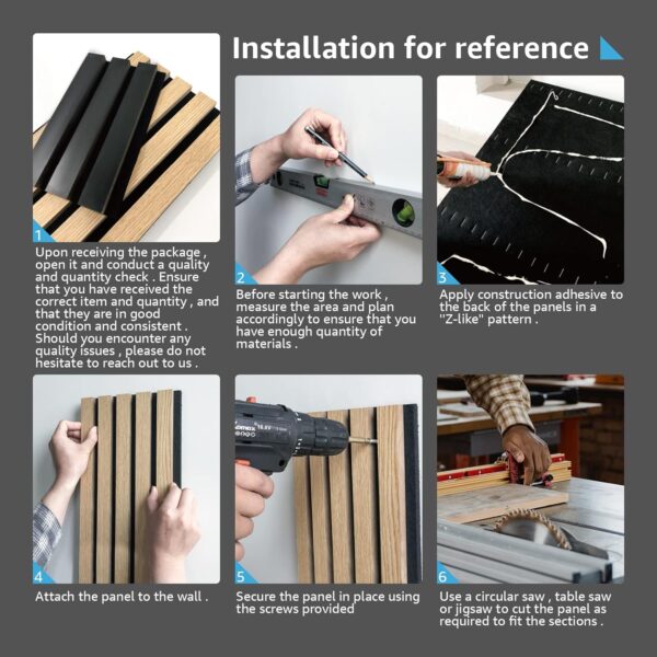 Art3d 4-Pack Acoustic Wood Slat Wall Panels for Interior Decor, 3D Fluted Sound Absorbing Wood Paneling for Accent Wall Ceiling Kitchen Living Room Bedroom Office, 94.5 x 7.9 inch Warm Teak