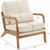 Bonnlo Fine Beige Accent Chairs Set of 2, Upholstered Mid Century Modern Lounge Fabric Chairs Reading Chairs Side Sitting Chair Solid Wood Farmhouse Armchairs for Living Room, Bedroom, Guest Room