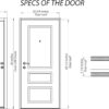 VDOMDOORS Front Exterior Prehung Glass Steel Door 36 x 80 inches Right-Hand/Deux 1105 Gray Graphite/Lite and Stainless Inserts Single Modern Painted White