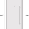 VDOMDOORS Front Exterior Prehung Glass Steel Door 36 x 80 inches Right-Hand/Deux 1105 Gray Graphite/Lite and Stainless Inserts Single Modern Painted White