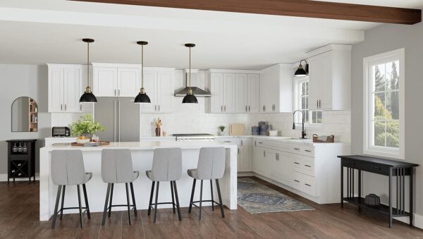 Brookings Shaker Unassembled Wall Kitchen Cabinet W2430, 24 W x 12 D x 30 H, Painted White, Solid Wood, Design House, 561720