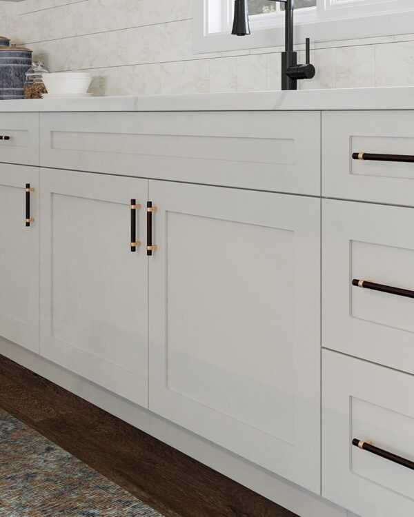 Brookings Shaker Unassembled Wall Kitchen Cabinet W2430, 24 W x 12 D x 30 H, Painted White, Solid Wood, Design House, 561720
