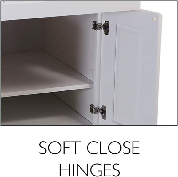 Brookings Shaker Unassembled Wall Kitchen Cabinet W2430, 24 W x 12 D x 30 H, Painted White, Solid Wood, Design House, 561720