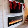 Silonn 50″ Electric Fireplace Heater with App & Remote Control, 5300 BTU Heat Output, Ultra-Slim Wall-Mounted or Recessed Electric Fireplace Inserts with Timer, 20 Flame Colors,SLELF02B-50