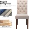 COLAMY 7-Piece Dining Table Set for 6, 60" Rectangular Farmhouse Kitchen Wood Table with 6 Tufted Dining Room Chairs, Brown/Beige