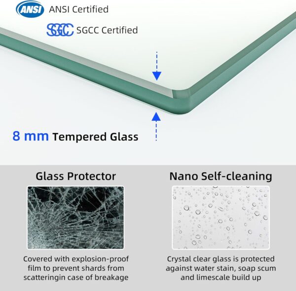56-60 in. W x 76 in. H Double Sliding Shower Door, Chrome Semi-Frameless Glass Shower Door with 5/16 in. Tempered Clear Glass, Easy to Clean & Easy to Install