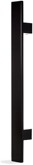 12 Inch Stainless Steel Sliding Door Handle Matte Black Painted Finish, Modern Front Door Push Pull Handle for Commercial Glass Home Fiberglass Wooden Barn Doors Shower Door, Rectangular Flat Bar