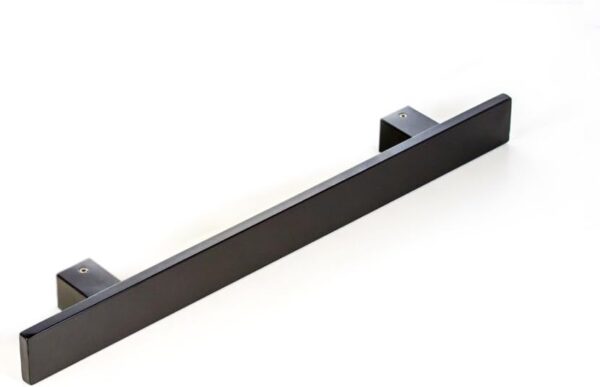 12 Inch Stainless Steel Sliding Door Handle Matte Black Painted Finish, Modern Front Door Push Pull Handle for Commercial Glass Home Fiberglass Wooden Barn Doors Shower Door, Rectangular Flat Bar