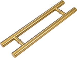 24-inch/304 Stainless Steel Sliding Barn Door Handle, H-Shaped Commercial Push-Pull Glass Long Door Handle Double-Sided，Modern Shower Door Handle,Gold (Gold, 24inch/60cm)