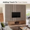 Wood Slat Acoustic Panels, 106" x 12.6" Each Soundpoof Wooden Slat Wall Panel - Walnut, 2 Pack