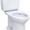 TOTO Drake Two-Piece Elongated 1.6 GPF TORNADO FLUSH Toilet with CEFIONTECT, Cotton White - CST776CSG#01