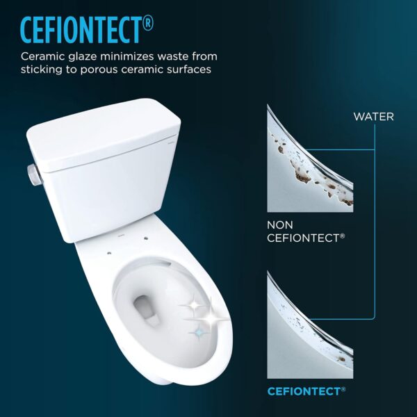 TOTO Drake Two-Piece Elongated 1.6 GPF TORNADO FLUSH Toilet with CEFIONTECT, Cotton White - CST776CSG#01