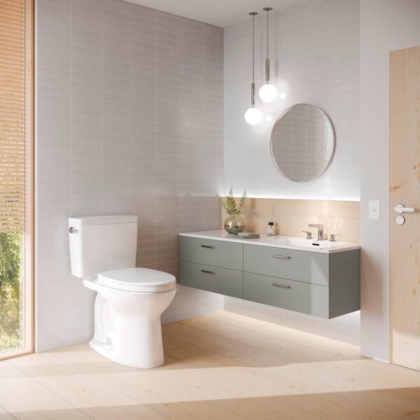 TOTO Drake Two-Piece Elongated 1.6 GPF TORNADO FLUSH Toilet with CEFIONTECT, Cotton White - CST776CSG#01