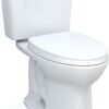 TOTO Drake Two-Piece Elongated 1.6 GPF TORNADO FLUSH Toilet with CEFIONTECT, Cotton White - CST776CSG#01