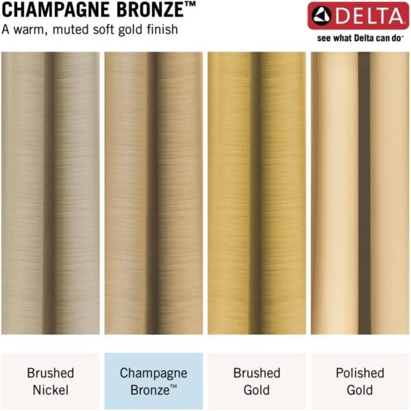 Delta Faucet Nicoli 14 Series Single-Handle Tub and Shower Trim Kit, Gold Shower Faucet with 6-Spray H2Okinetic Hand Held Shower Head with Hose, Champagne Bronze 144749-CZ-HS (Shower Valve Included)