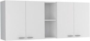 Tuhome Portofino 150 Wall Cabinet, Double Door, Two External Shelves, Two Interior Shelves -White