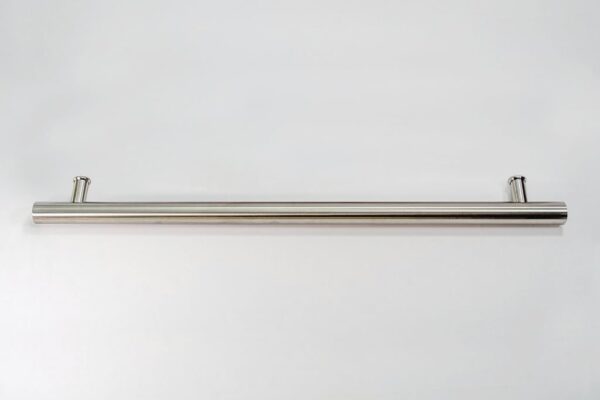 48 Inches Single-Sided Stainless Steel Door Handle Brushed Nickel Satin Finish, Modern Front Door Handle for Wooden Glass Metal Interior Exterior Door Barn Door Sliding Doors, 4' Long Round Shaped Bar