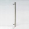 48 Inches Single-Sided Stainless Steel Door Handle Brushed Nickel Satin Finish, Modern Front Door Handle for Wooden Glass Metal Interior Exterior Door Barn Door Sliding Doors, 4' Long Round Shaped Bar