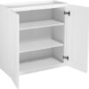 Brookings Shaker Unassembled Wall Kitchen Cabinet W2430, 24 W x 12 D x 30 H, Painted White, Solid Wood, Design House, 561720