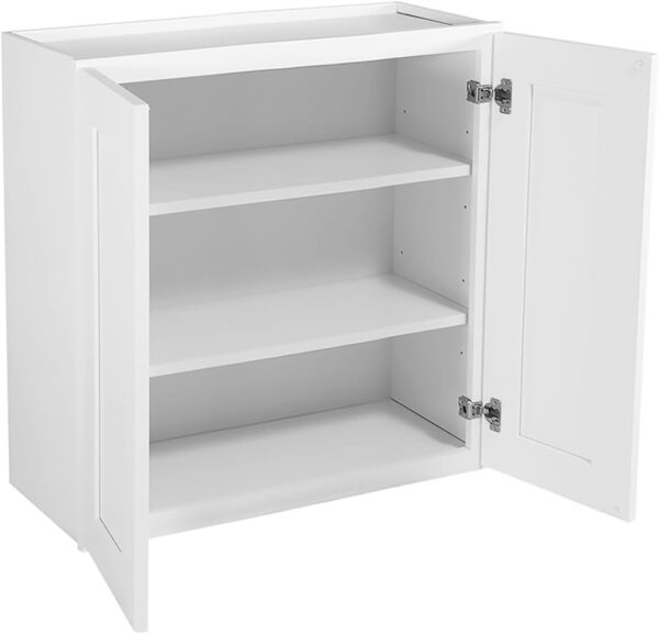 Brookings Shaker Unassembled Wall Kitchen Cabinet W2430, 24 W x 12 D x 30 H, Painted White, Solid Wood, Design House, 561720