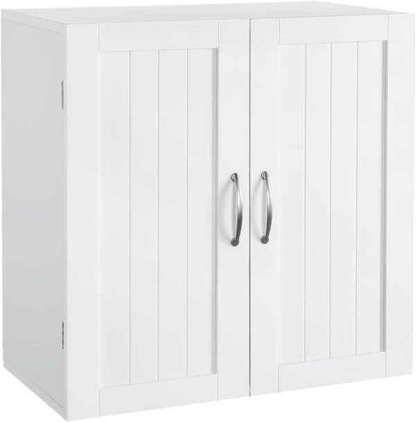 Yaheetech Bathroom Wall Cabinet, Kitchen Storage Cupboard Cabinet with 2 Doors, Wall Mount Storage Cabinet for Bathroom, Kitchen, Living Room, White