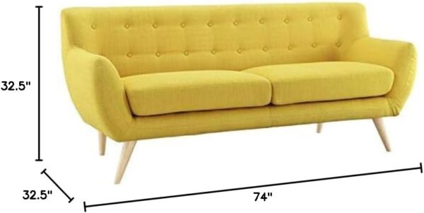 Modway Remark Mid-Century Modern Sofa With Upholstered Fabric In Sunny