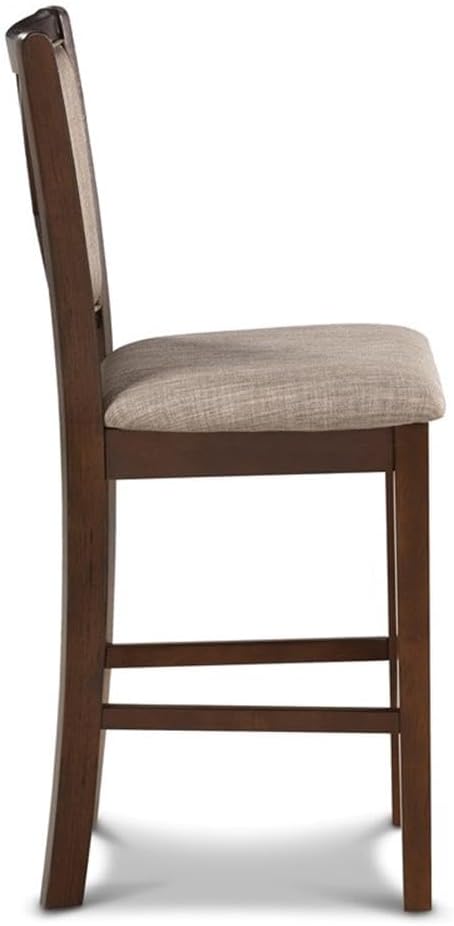 New Classic Furniture Amy 5-Piece Counter Dining Table Set, Cherry Brown