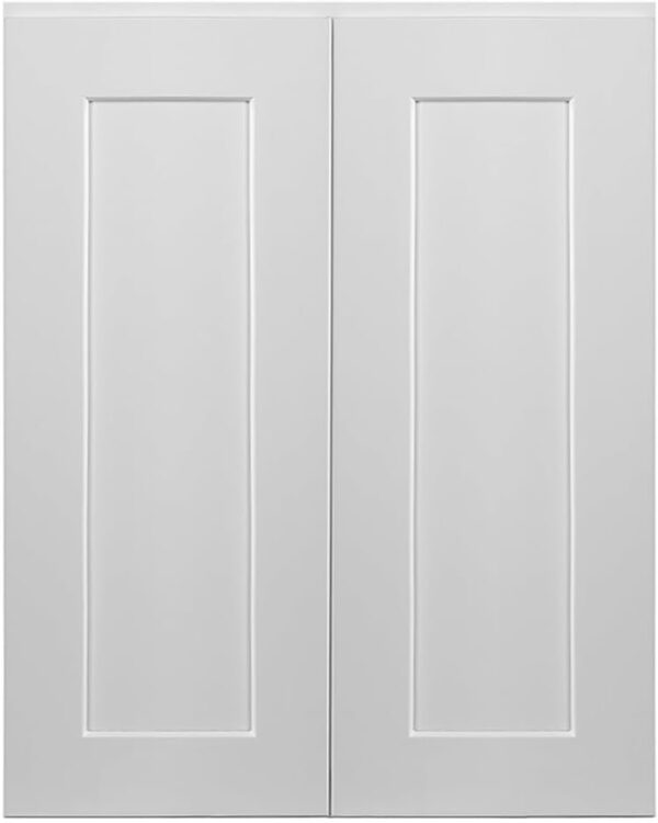 Brookings Shaker Unassembled Wall Kitchen Cabinet W2430, 24 W x 12 D x 30 H, Painted White, Solid Wood, Design House, 561720