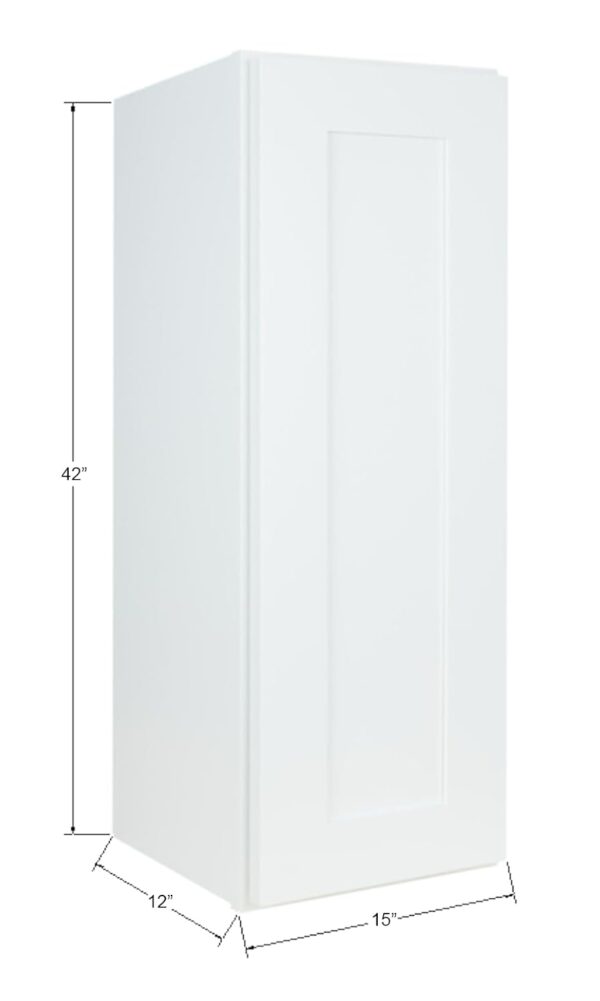 Wall Kitchen Cabinet 15 in. W x 12 in. D x 42 in. H in Shaker White Ready to Assemble