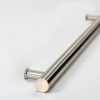 48 Inches Single-Sided Stainless Steel Door Handle Brushed Nickel Satin Finish, Modern Front Door Handle for Wooden Glass Metal Interior Exterior Door Barn Door Sliding Doors, 4' Long Round Shaped Bar