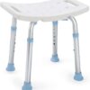 OasisSpace Shower Chair, Adjustable Bath Stool Chair for Inside Shower - Tool Free Anti-Slip Bench Bathtub Stool Seat with Durable Aluminum Legs for Elderly, Senior, Handicap & Disabled