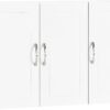 SoBuy Bathroom Kitchen Wall Cabinet Garage or Laundry Room Wall Storage Cabinet White Stipple Linen Tower Bath Cabinet Medcine Cabinet Cabinet with Shelves, White FRG231-L-W