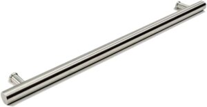 48 Inches Single-Sided Stainless Steel Door Handle Brushed Nickel Satin Finish, Modern Front Door Handle for Wooden Glass Metal Interior Exterior Door Barn Door Sliding Doors, 4' Long Round Shaped Bar