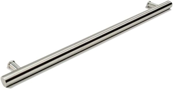 48 Inches Single-Sided Stainless Steel Door Handle Brushed Nickel Satin Finish, Modern Front Door Handle for Wooden Glass Metal Interior Exterior Door Barn Door Sliding Doors, 4' Long Round Shaped Bar