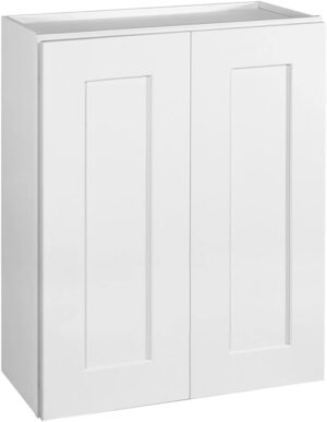 Brookings Shaker Unassembled Wall Kitchen Cabinet W2430, 24 W x 12 D x 30 H, Painted White, Solid Wood, Design House, 561720