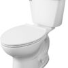 American Standard 609CA001.020 Cadet PRO Two-Piece Toilet with Slow-Close Seat and Wax Ring, Elongated Front, Standard Height, White, 1.28 gpf