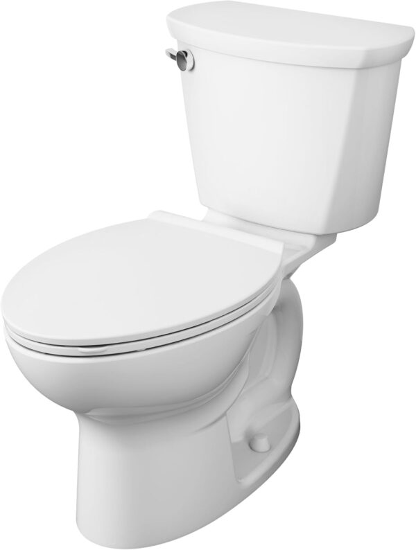 American Standard 609CA001.020 Cadet PRO Two-Piece Toilet with Slow-Close Seat and Wax Ring, Elongated Front, Standard Height, White, 1.28 gpf