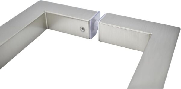 Shower Door Handle 6 inch Center-to-Center Square in Brushed Nickel Back to Back, for Frameless Glass Shower Door, Easy to Install, Stainless Steel, Modern Bathroom Hardware