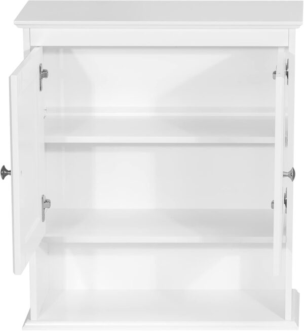 Spirich Bathroom Cabinet Wall Mounted with Doors, Wood Hanging Cabinet with Doors and Shelves Over The Toilet, Bathroom Wall Cabinet White