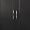 SoBuy Wall Cabinet Laundry Room, Medicine Cabinet for Bathroom Kitchen Garage, 3 Doors Wall Storage Cabinet with Adjustable Shelf, Black FRG231-L-SCH