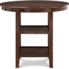 New Classic Furniture Amy 5-Piece Counter Dining Table Set, Cherry Brown