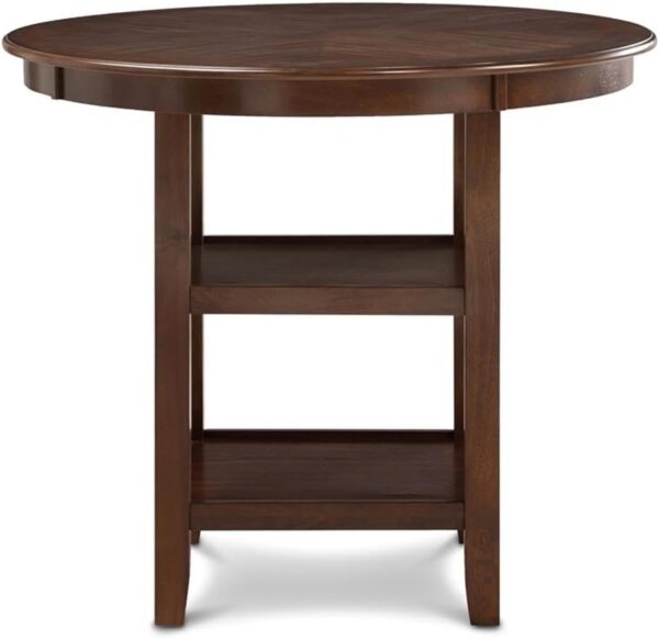 New Classic Furniture Amy 5-Piece Counter Dining Table Set, Cherry Brown