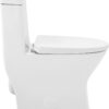 Swiss Madison SM-1T257 Sublime II Compact 24" Length One Piece Toilet Dual Flush 1.1/1.6 GPF with Side Holes, Glossy White