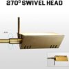 O’Bright Dimmable LED Pharmacy Floor Lamp, 12W LED, Full Range Dimming, 360 Degree Swing Arms, Adjustable Heights, Standing Lamp for Reading, Sewing, and Craft, ETL Listed, Antique Brass (Gold)