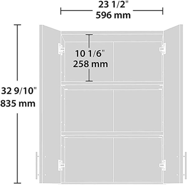 24 x 33 Inch Wall Cabinet Set of 1, Kitchen Wall Mounted Wooden Storage Cabinet, Double Door Cabinet with Soft Close, Metal Handle, Adjustable Shelf, for Kitchen, Garage, Laundry, Bathroom, Grey