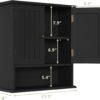 Smuxee Black Bathroom Cabinet Wall Mounted, Small Bathroom Medicine Cabinet with 2 Door Adjustable Shelves, Bathroom Wall Cabinet Over Toilet for Laundry Room Kitchen