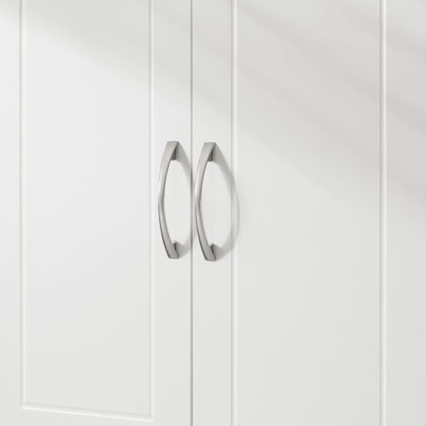 SoBuy Bathroom Kitchen Wall Cabinet Garage or Laundry Room Wall Storage Cabinet White Stipple Linen Tower Bath Cabinet Medcine Cabinet Cabinet with Shelves, White FRG231-L-W