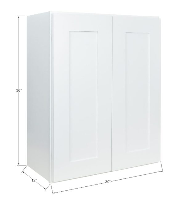 Wall Kitchen Cabinet 30 in. W x 12 in. D x 36 in. H in Shaker White Ready to Assemble