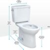 TOTO Drake Two-Piece Elongated 1.6 GPF TORNADO FLUSH Toilet with CEFIONTECT, Cotton White - CST776CSG#01