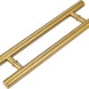 12-inch/304 Stainless Steel Sliding Barn Door Handle, H-Shaped Commercial Push-Pull Glass Long Door Handle Double-Sided，Modern Shower Door Handle,Gold (Gold, 12inch/30cm)